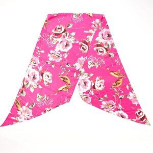 Pink Floral Bird Scarf Contemporary Accessory